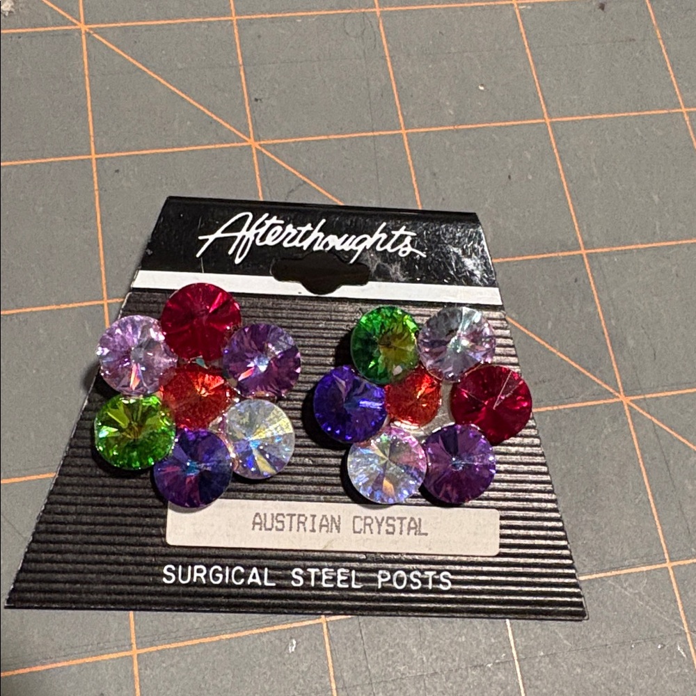 NWT Afterthoughts Austrian crystal pierced earrings